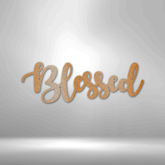Scripture Sign Blessed Script Steel Sign Laser Cut Powder Coated Home & Office